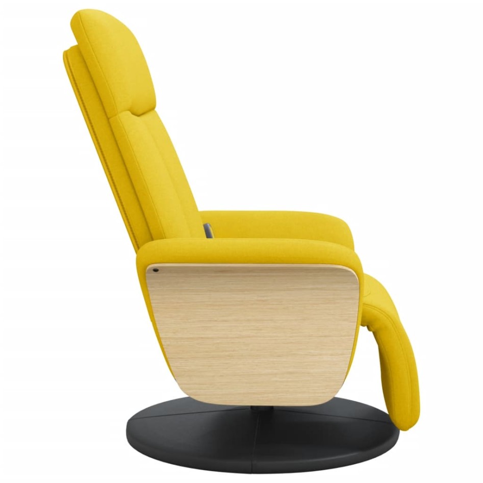 Sillón reclinable de masaje con reposapiés tela amarillo