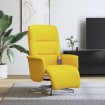 Sillón reclinable de masaje con reposapiés tela amarillo claro