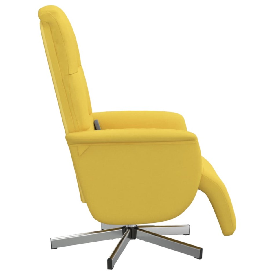 Sillón reclinable de masaje con reposapiés tela amarillo