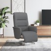 Sillón reclinable con reposapiés tela gris oscuro