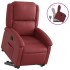 Sillón reclinable elevable cuero artificial rojo