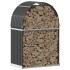Leñero de acero galvanizado gris antracita 80x45x120