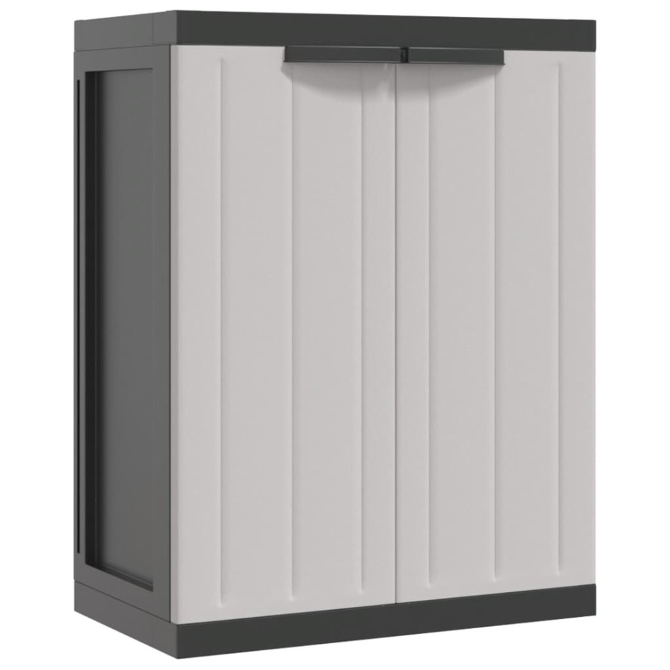 Armario de almacenaje exterior PP gris y negro 65x37x85