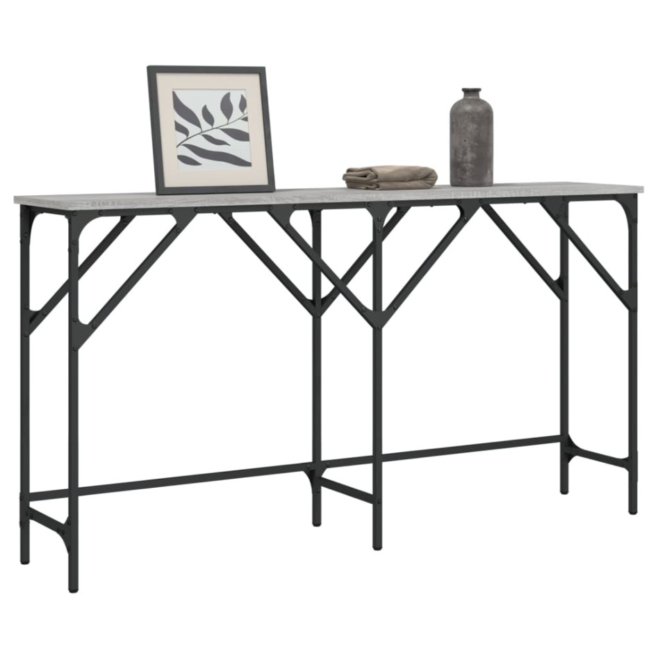 Mesa consola madera de ingeniería gris Sonoma 140x29x75