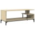 Mueble de TV madera de ingeniería y acero roble 102x40x41