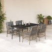 Set comedor de jardín 5 pzas con cojines ratán sintético beige