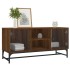 Mueble de TV con puertas de vidrio marrón roble 102x37x50