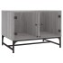 Mesa de centro con puertas de vidrio gris Sonoma 68,5x50x50