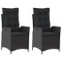 Sillones reclinable jardín cojines 2 uds ratán sintético