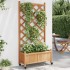 Jardinera con enrejado y ruedas madera maciza de abeto