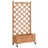 Jardinera con enrejado y ruedas madera maciza de abeto