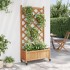 Jardinera con enrejado y ruedas madera maciza de abeto