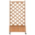 Jardinera con enrejado y ruedas madera maciza de abeto