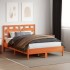Cabecero de cama madera maciza de pino marrón cera 135