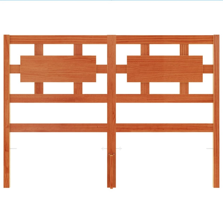 Cabecero de cama madera maciza de pino marrón cera 135