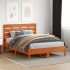 Cabecero de cama madera maciza de pino marrón cera 150