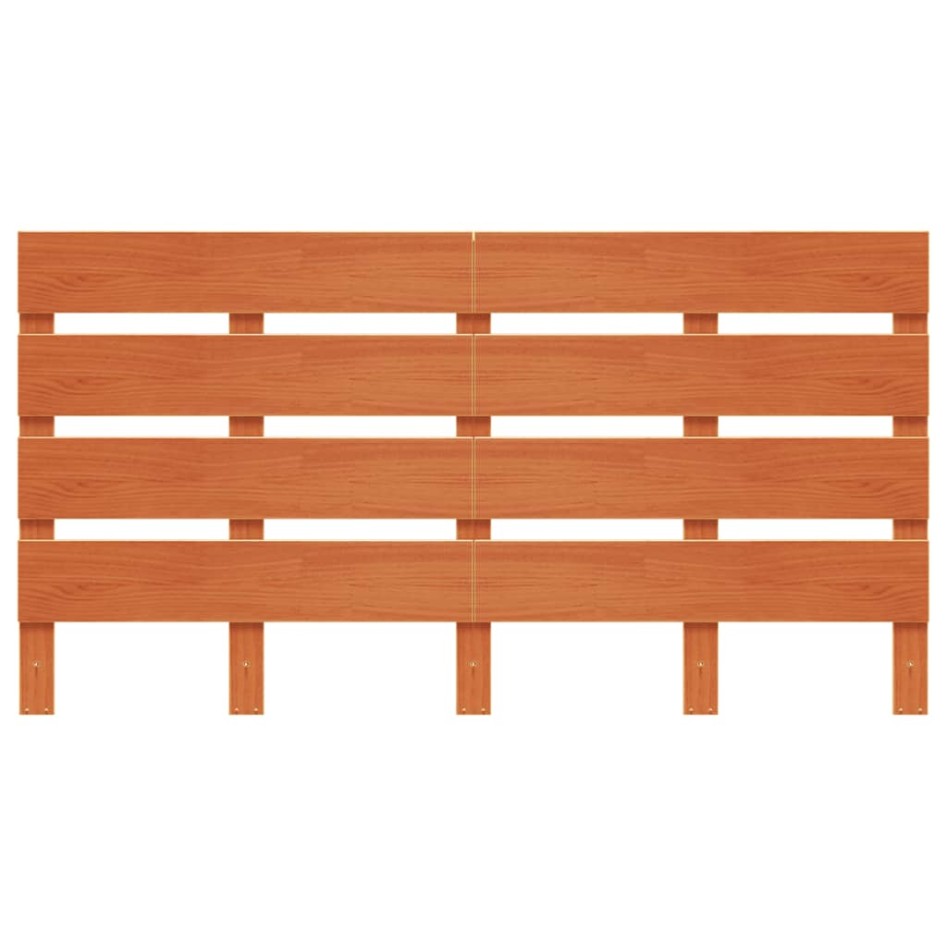 Cabecero de cama madera maciza de pino marrón cera 150