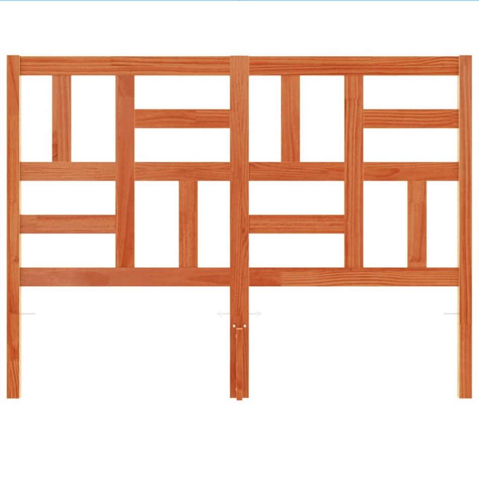 Cabecero de cama madera maciza de pino marrón cera 180