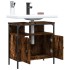 Armario lavabo baño madera ingeniería roble ahumado 60x30x60