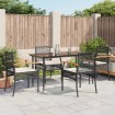 Set de muebles jardín 5 pzas con cojines ratán sintético negro