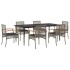 Set comedor jardín 7 pzas y cojines ratán sintético