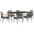 Set de comedor de jardín 7 pzas y cojines ratán sintético