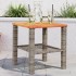 Mesa de jardín ratán sintético madera acacia gris 40x40x42