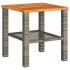 Mesa de jardín ratán sintético madera acacia gris 40x40x42