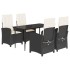 Set de muebles jardín 5 pzas con cojines ratán sintético