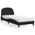 Cama con colchón cuero sintético negro 90x200