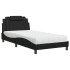 Cama con colchón cuero sintético negro 100x200