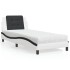 Cama con colchón cuero sintético blanco y negro 90x200