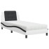 Cama con colchón cuero sintético blanco y negro 90x200
