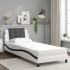 Cama con colchón cuero sintético blanco y negro 90x200