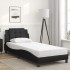 Cama con colchón cuero sintético negro 90x200