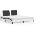 Cama con colchón cuero sintético blanco y negro 180x200