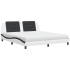 Cama con colchón cuero sintético blanco y negro 180x200