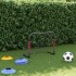 Portería de fútbol con red acero rojo y negro 90x48x71