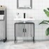Armario lavabo baño madera ingeniería gris Sonoma 60x33x60