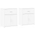 Aparador de madera de ingeniería 2 uds blanco 60x31x70