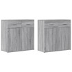Aparadores 2 uds madera de ingeniería gris Sonoma 79x38x80 cm
