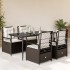 Set comedor de jardín 5 piezas y cojines ratán sintético