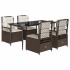 Set comedor de jardín 5 piezas y cojines ratán sintético