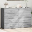 Aparadores 2 uds madera de ingeniería gris Sonoma 60x39x80 cm