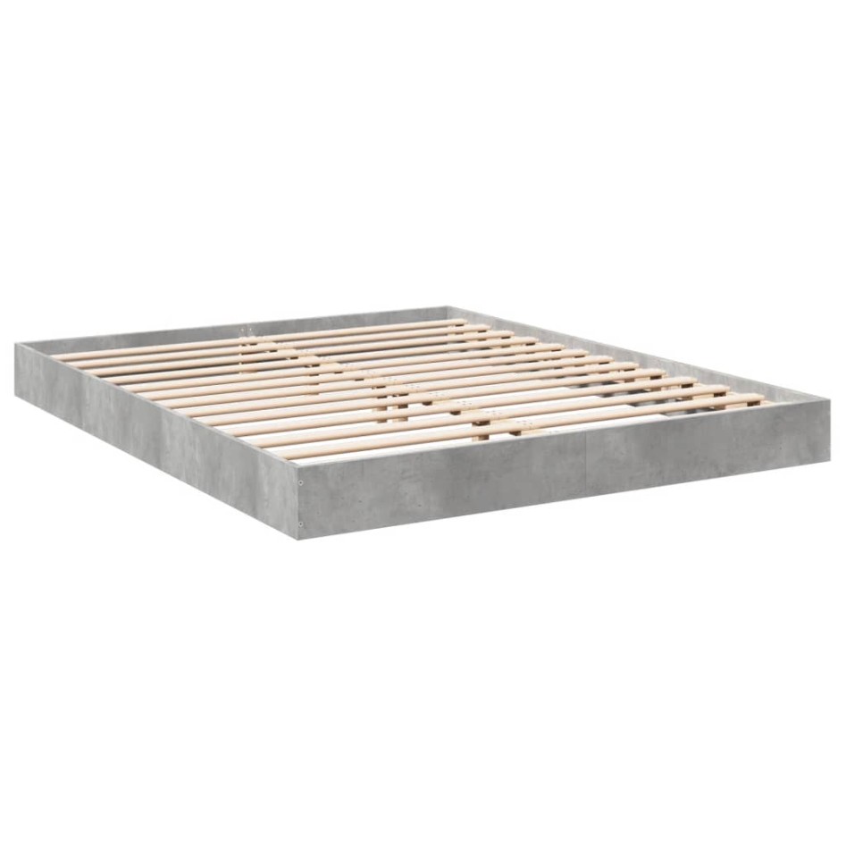 Estructura de cama madera de ingeniería gris hormigón
