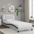 Cama con colchón cuero sintético blanco y negro 90x200
