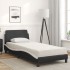 Cama con colchón cuero sintético negro y blanco 90x200