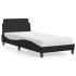 Cama con colchón cuero sintético negro 90x200