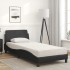 Cama con colchón cuero sintético negro 90x200