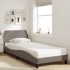Cama con colchón tela gris taupe 90x200